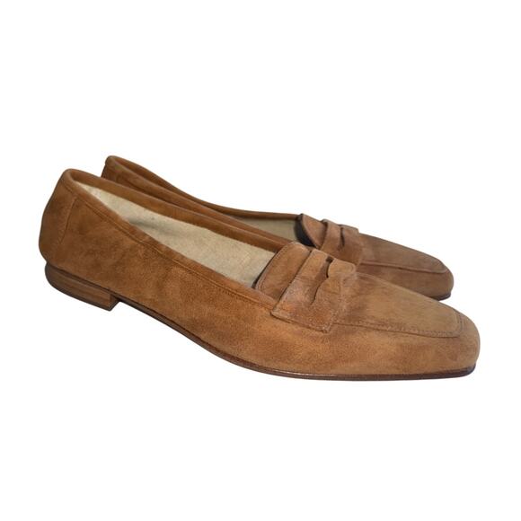 Porta Rossa Italian Brown Suede Loafers Size 37/ US 6.5 - Picture 1 of 10